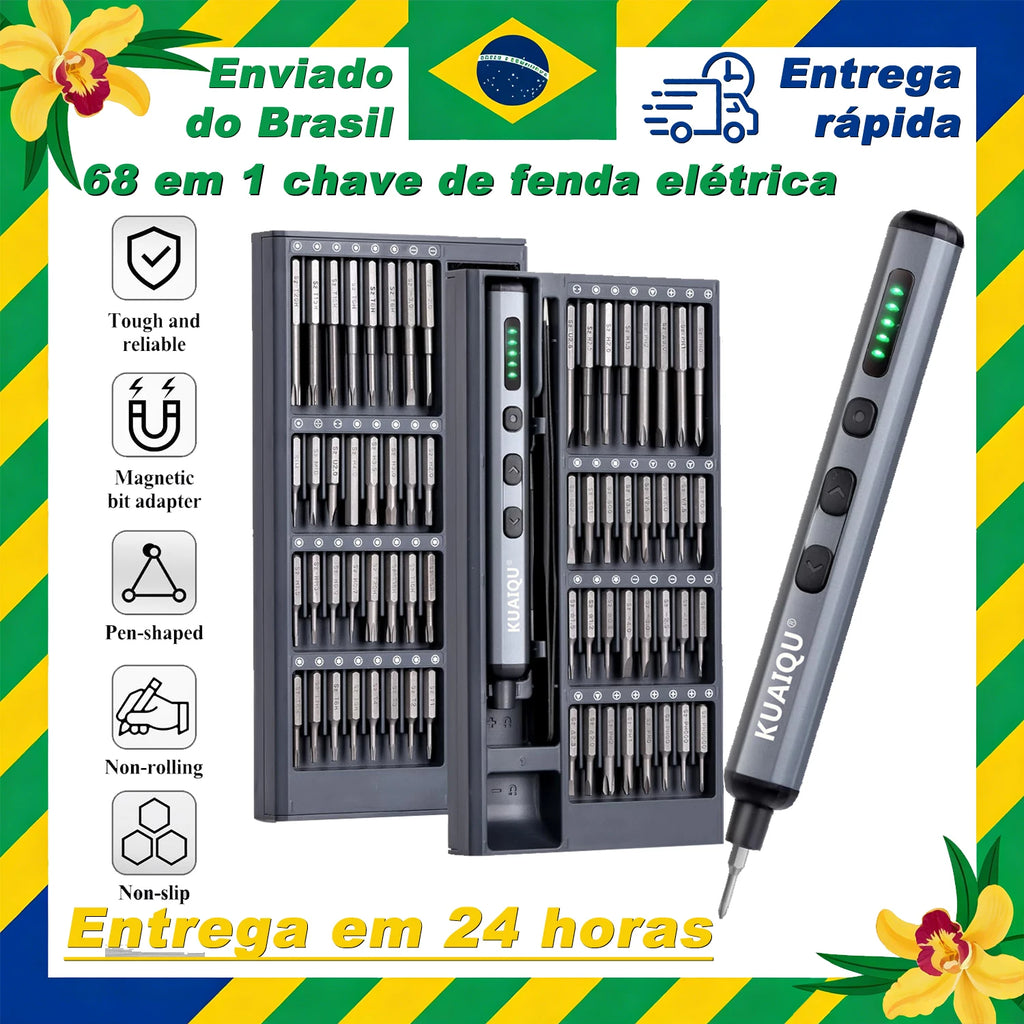 Tournevis électrique 68-en-1 Outil électrique de précision professionnel Perceuse magnétique pour téléphone portable Xiaomi Maintenance électronique