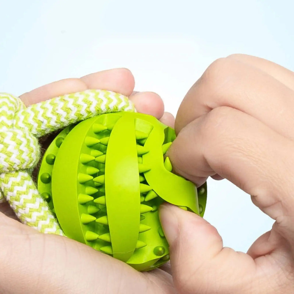 Hundespielzeug, robuster Ball aus Baumwollseil zum Futterausgeben und Halten, interaktives Puzzle-Spielzeug zur Zahnpflege und zum Training