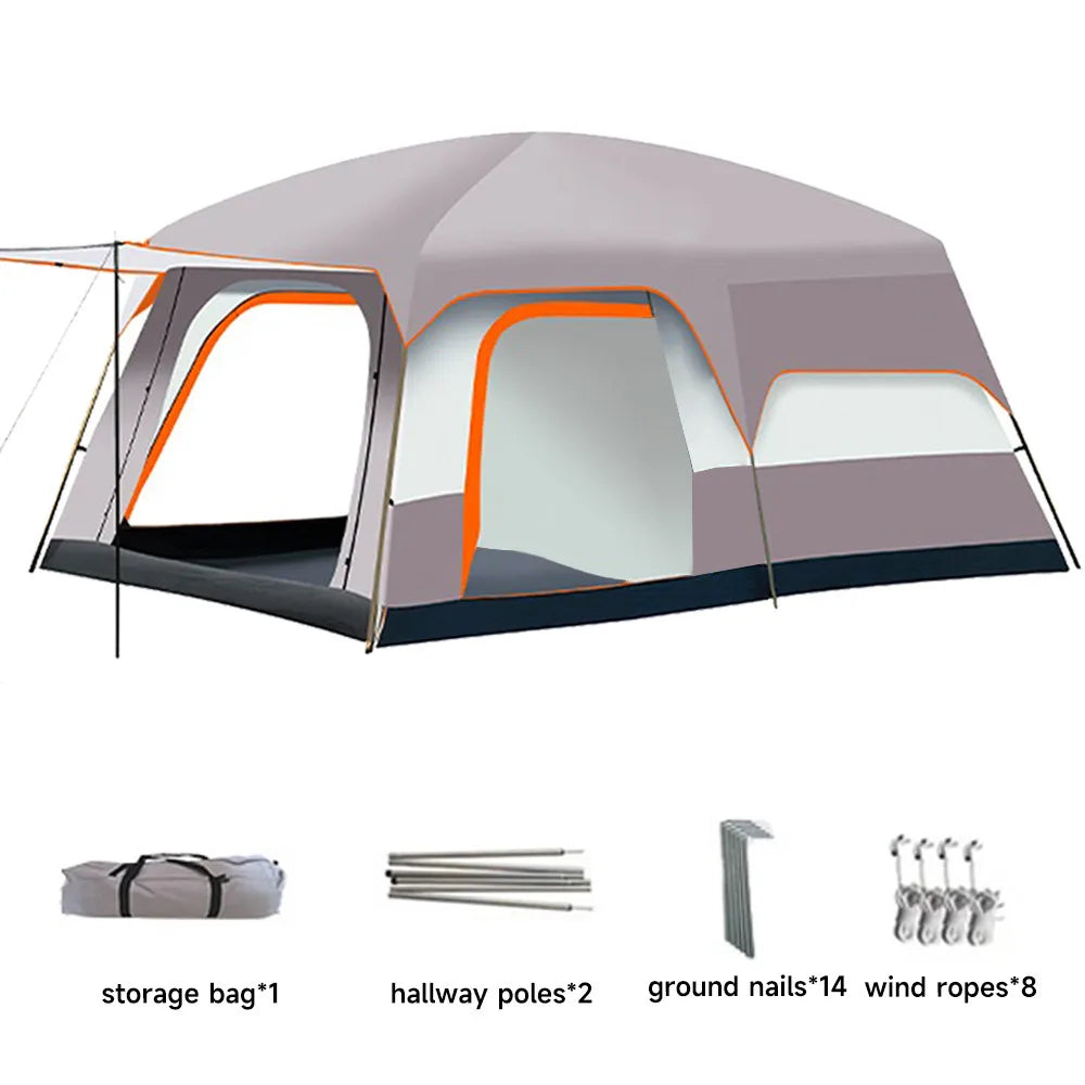 Double-Layer Family Camping Tent for 3–4 People