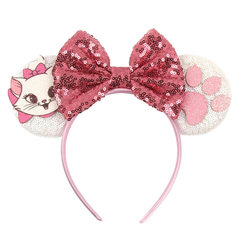 2026 New Style Sequin Ear Headband Sequin Bows Girl Adult Kids Halloween Party Cosplay Hair Accessories Princess Hairband