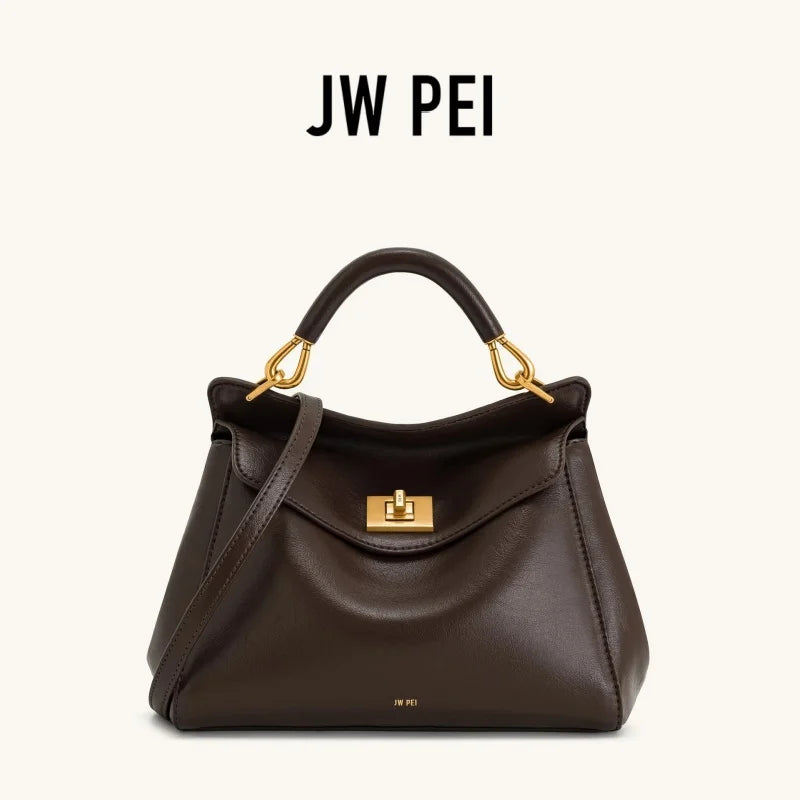 JW PEI Lucia Top-Handle Bag Luxury Designer Crossbody Shoulder Bag for Women Elegant Turn Lock Vegan Leather Messenger Purse 03