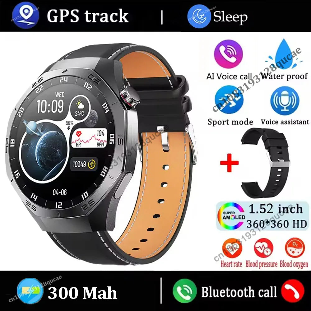 2026 Watch 5 Pro GPS Track Smart Watch Men 360*360 AMOLED Screen NFC BluetoothCall Waterproof Health Monitor Man Smartwatch Ht30