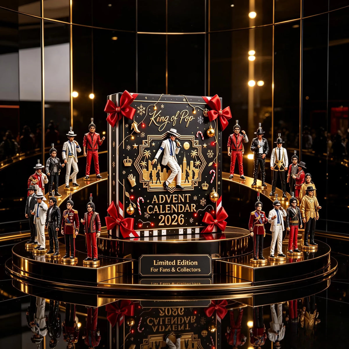 2026 Michael Jackson Christmas Advent Calendar Classic Stage 2D Acrylic Hanging Figurine Xmas Tree Decor Gift for Music Fans S