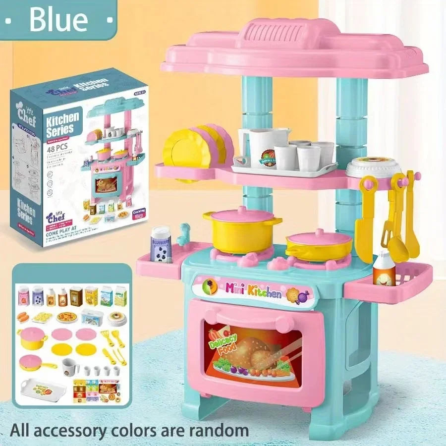 Mini-Küchenspielset für die Arbeitsplatte, DIY-Spielküche mit Spiellebensmitteln und Geschirr, Rollenspiel-Spielzeug als Geschenk für Jungen und Kinder