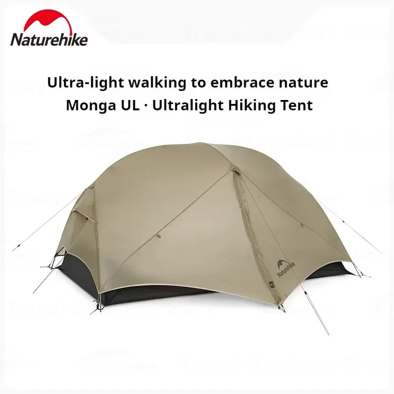 Naturehike New Mongar UL Camping Tent 1-2 People 15D Nylon 3 Season Tent Waterproof Ultralight Portable Outdoor Tent With Mat