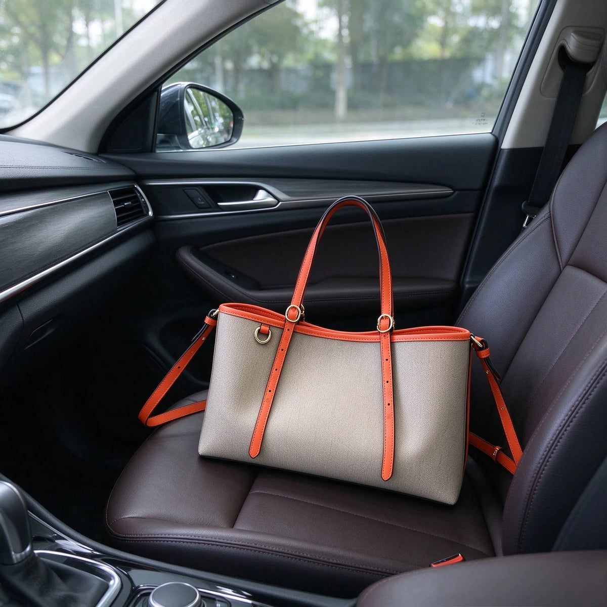 Classic Designer Women Handbag Modern Designer Style Smooth Touch PU Leather Removable Shoulder Crossbody Strap Spacious Lightweight Purse For Daily Casual Shopping Social Gathering