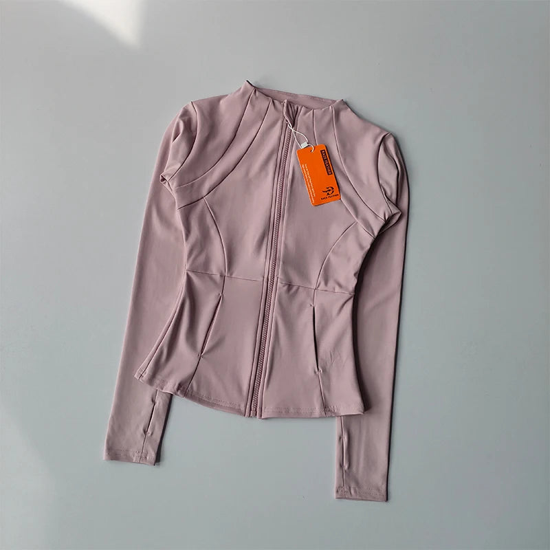 Giacca sportiva donna aderente con zip