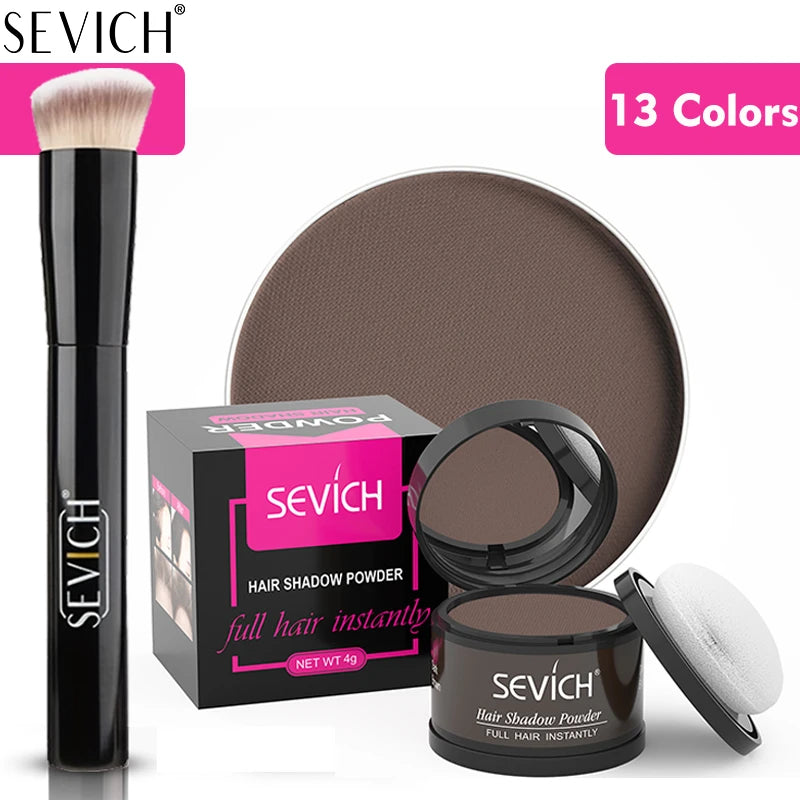 SEVICH Hairline Shadow Powder with Brush, Water- and Sweat-Resistant Hair Loss Concealer, Bald Spot Cover-Up Powder for Women and Men