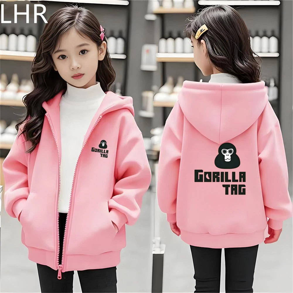 Children’s Zip-Up Gorilla-Print Hoodie
