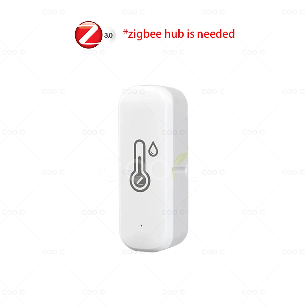 Sensor de temperatura y humedad Tuya Zigbee Termómetro e higrómetro inteligente para interiores Monitorización por App compatible con Smart Life Zigbee2mqtt