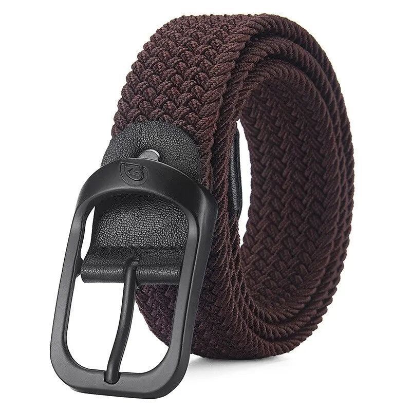 Men's Casual Woven Elastic Belt, Outdoor Sports Belt for Women, No-Punch Climbing Work Belt, Fashion Belt for Men and Women