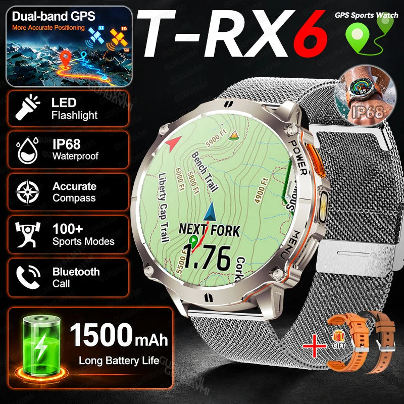 T-RX6 Ultra GPS Sports Smartwatch with Compass