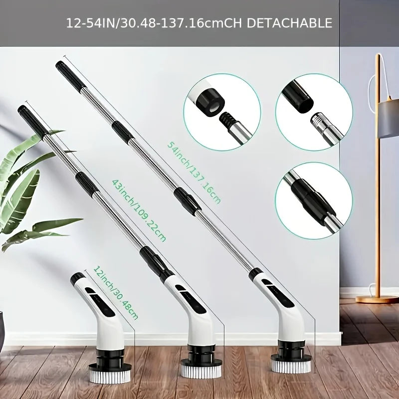 Elektrischer Akku-Reinigungsschleifer 9-in-1 mit 9 Bürstenköpfen, vielseitiger Reiniger für Bad, Küche und Boden