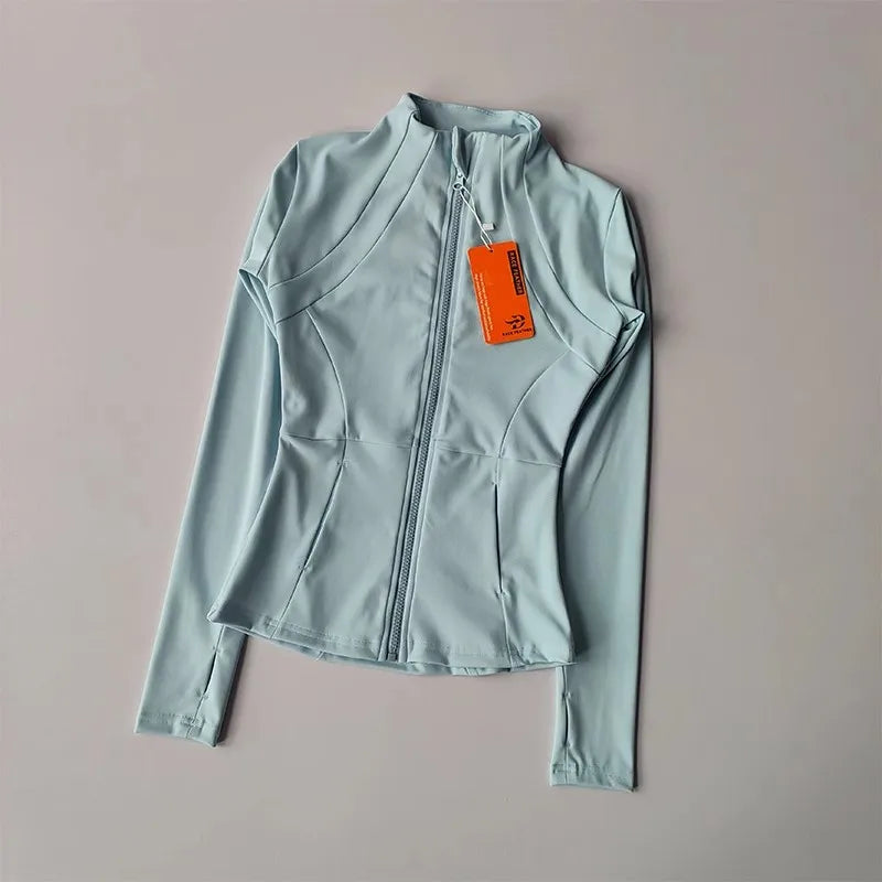 Giacca sportiva donna con zip e collo alto