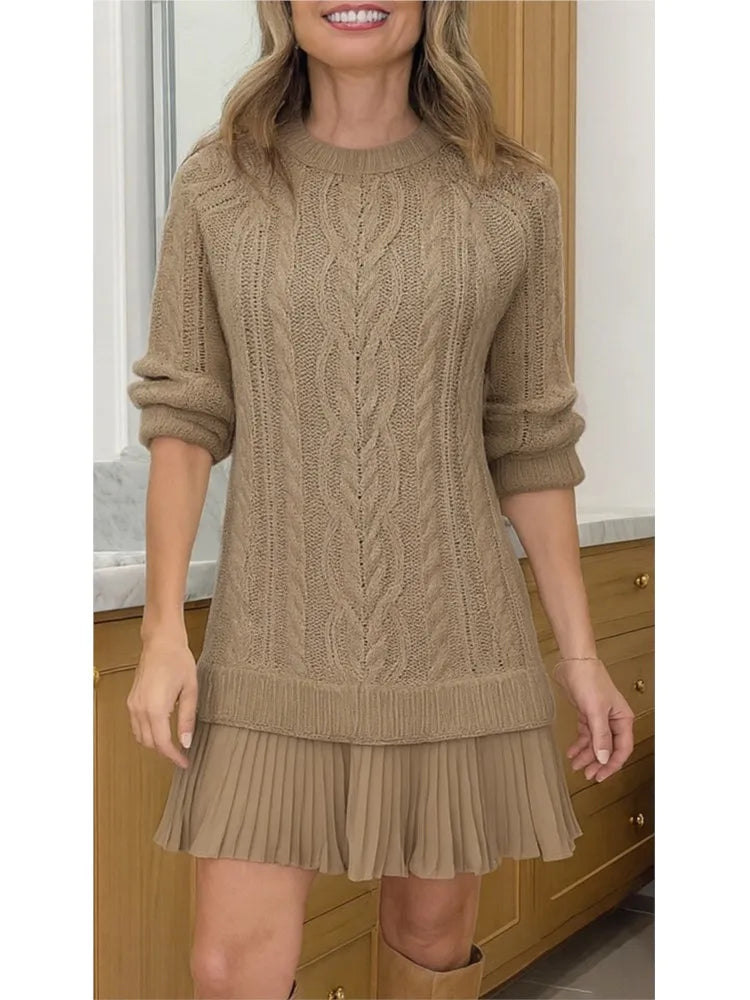 Abito da donna effetto due pezzi con maglia e gonna corta