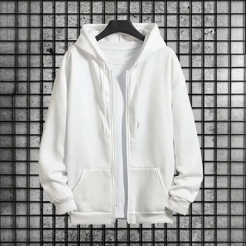 2026 New Arrival Men's Zipper Hoodie Sweatpants 2 Piece Set High Quality Hooded Long Sleeve Sweatshirt Autumn Winter Tracksuit