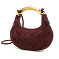 Vintage Faux Suede Hand-Woven Bags For Women Luxury Designer Handbags Purses 2025 New In Metal Top Handle Cross-Woven  Shoulder