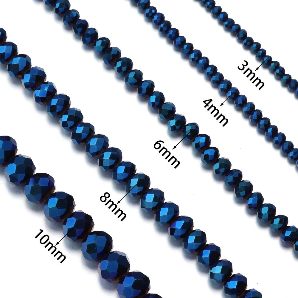 3/4/6/8/10mm farbige facettierte Kristallglasperlen lose Abstandshalterperlen für den Schmuckanfertigung DIY Armband Halskette Zubehör