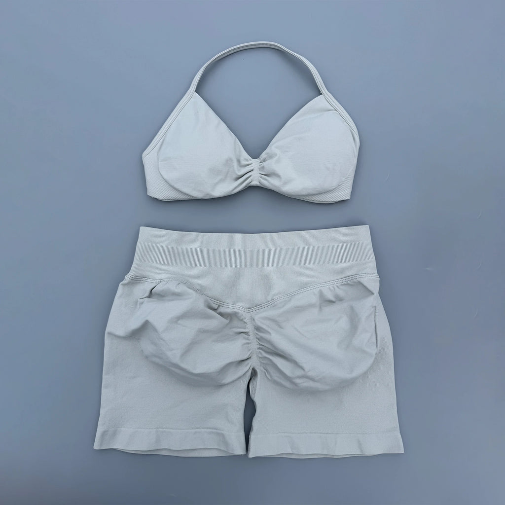 Yoga-Set für Damen, 2-teilig, Top und Shorts