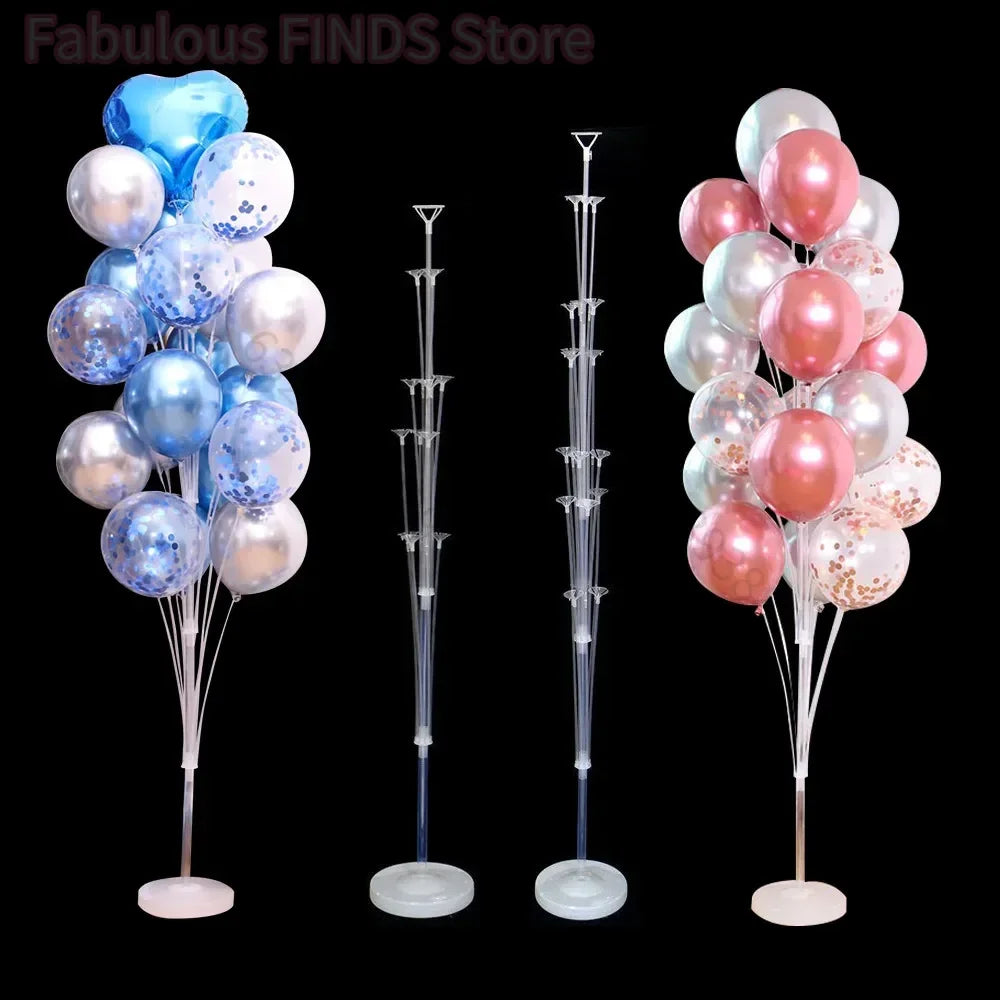 1 kit de support pour ballons d’anniversaire, avec base et tige, pour décoration de mariage et de fête d’anniversaire
