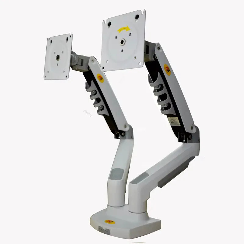 NEU F160 Gasdruckfeder-Monitorarm für zwei Monitore, 10–27 Zoll, um 360° drehbare Tischhalterung, 2–9 kg, mit 2 USB-3.0-Anschlüssen