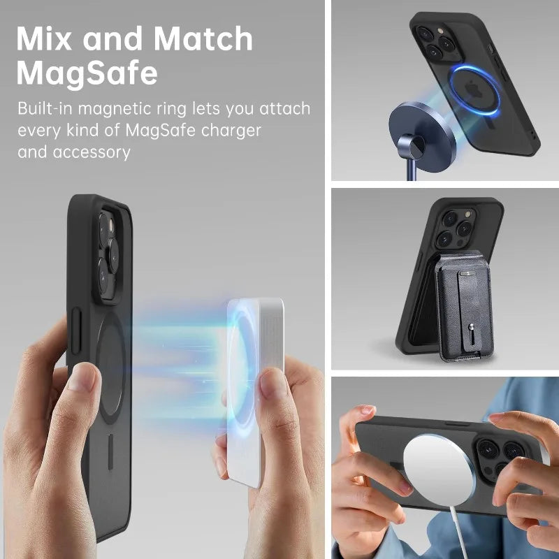 Transparent For Magsafe Magnetic Case For iPhone 18 16 17 Air 17e 15 14 13 12 11 Pro Max Wireless Charging Hard Protect Cover