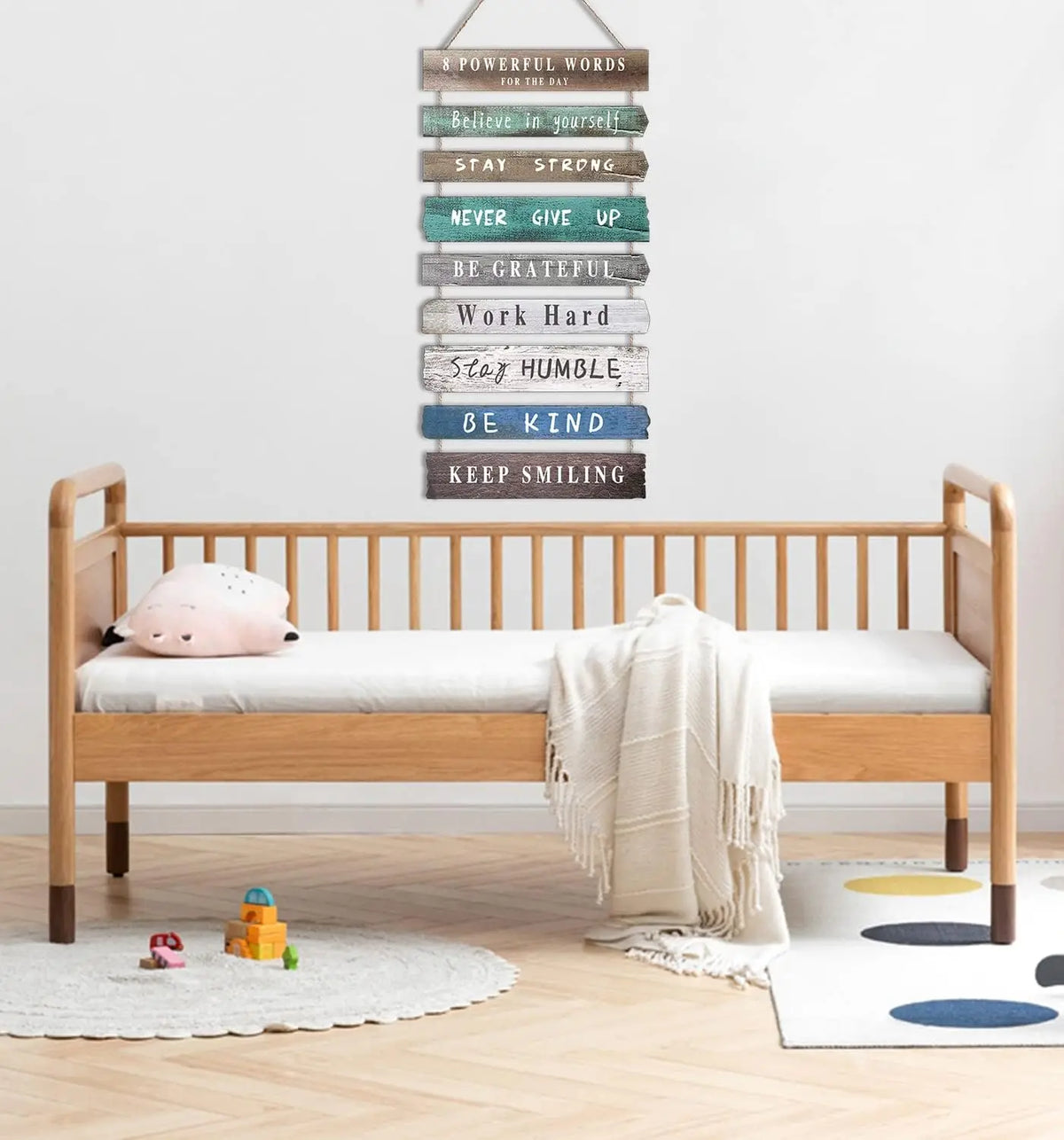 Inspirierende Wandkunst-Dekoration fürs Büro, rustikales hängendes Wandbild aus Holz, Wandkunst für Zuhause, Wohnzimmer und Schlafzimmer