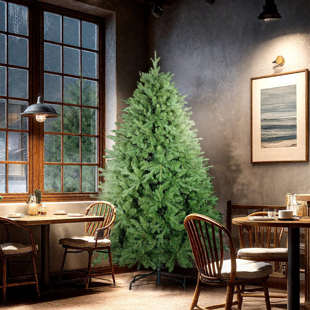 180cm Artificial Christmas Tree with 3026 Tips Realistic Nordic Pine Look Full Green Xmas Tree with Hinged Branches Flame Retardant Plastic Needles Foldable Steel Stand for Indoor Holiday Home Decor