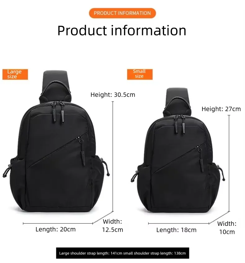 Unisex Polyester Sling Bag with Multiple Pockets