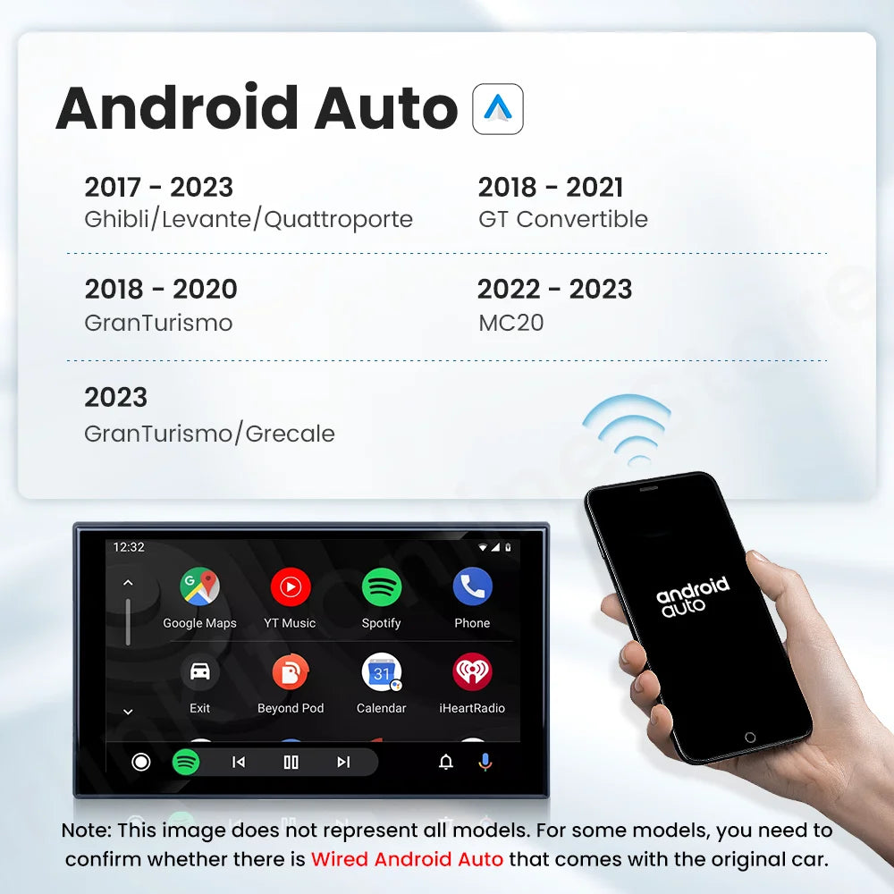 CarlinKit 5.0 Adaptateur Dongle Sans Fil CarPlay Android Auto pour Maserati Ghibli Levante Quattroporte GT Cabriolet 2017-2023