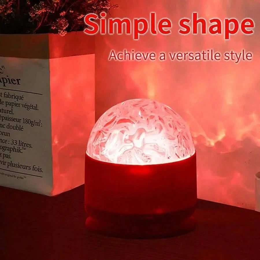Projecteur de lumière 2 en 1 effet ondulation d'eau et aurore boréale, alimenté par USB avec LED 16 couleurs, télécommande et commandes tactiles, luminosité réglable et rotation à 360°, effet vagues apaisant pour salon, chambre, décoration intérieure