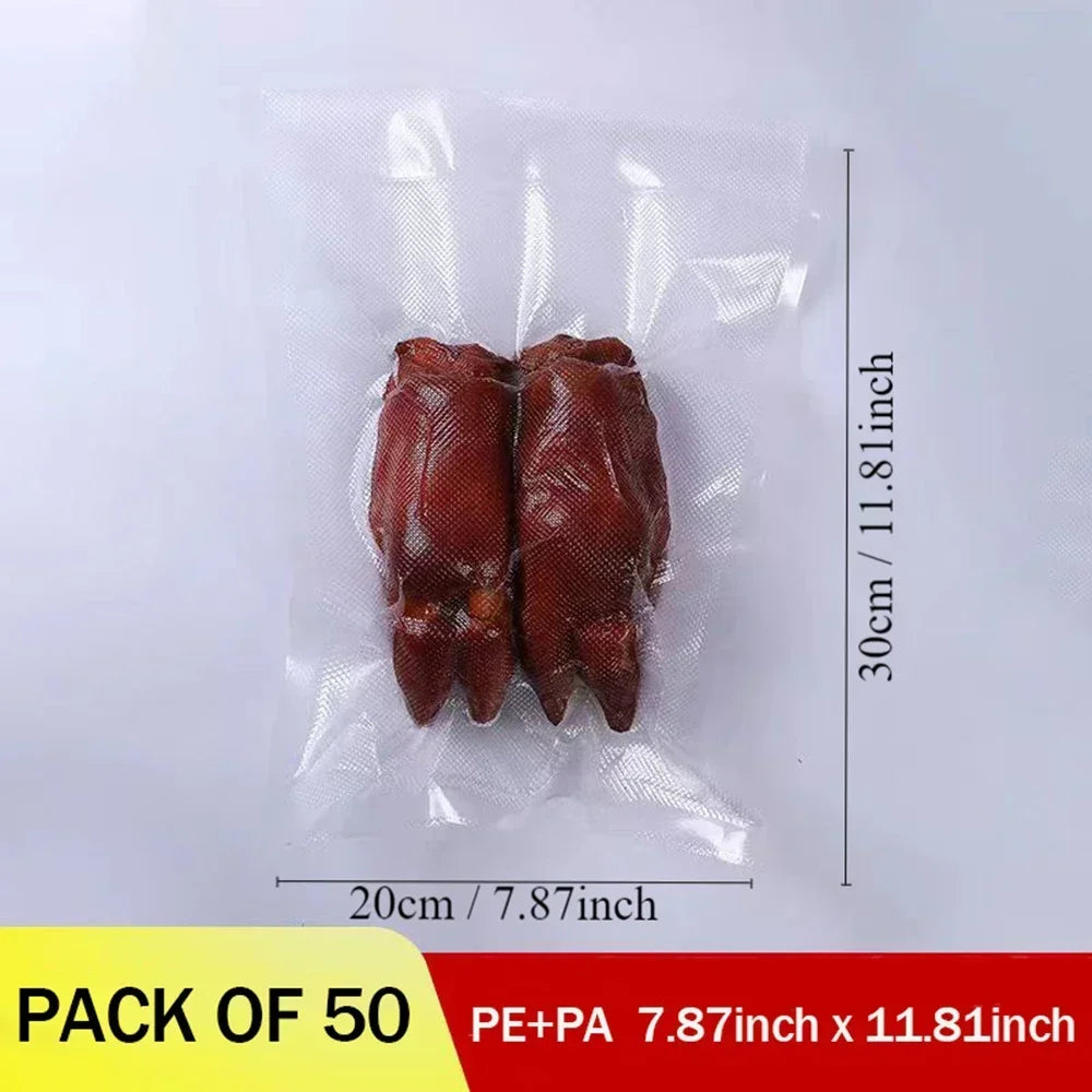 50 sacs sous vide premium, fraîcheur et conservation des aliments, réutilisables, sans BPA, sacs de conservation sous vide, organisateur de cuisine