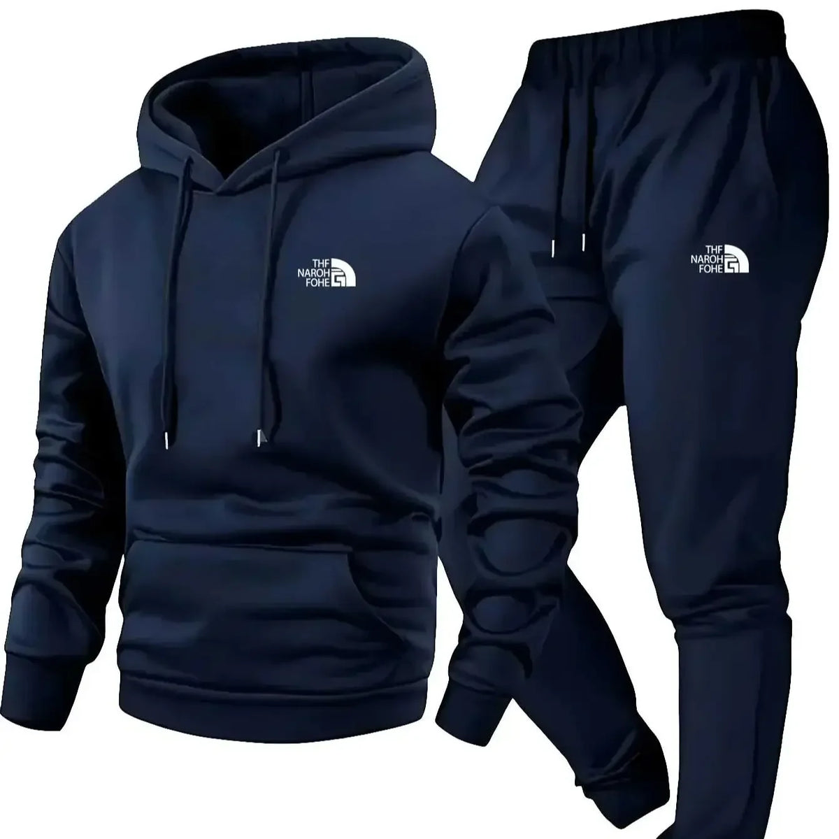 Men's fall/winter casual two-piece set, hooded sweatshirt, outdoor sports outfit