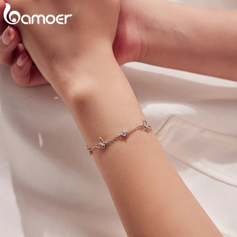Bracciale a catena con farfalle traforate MSB035