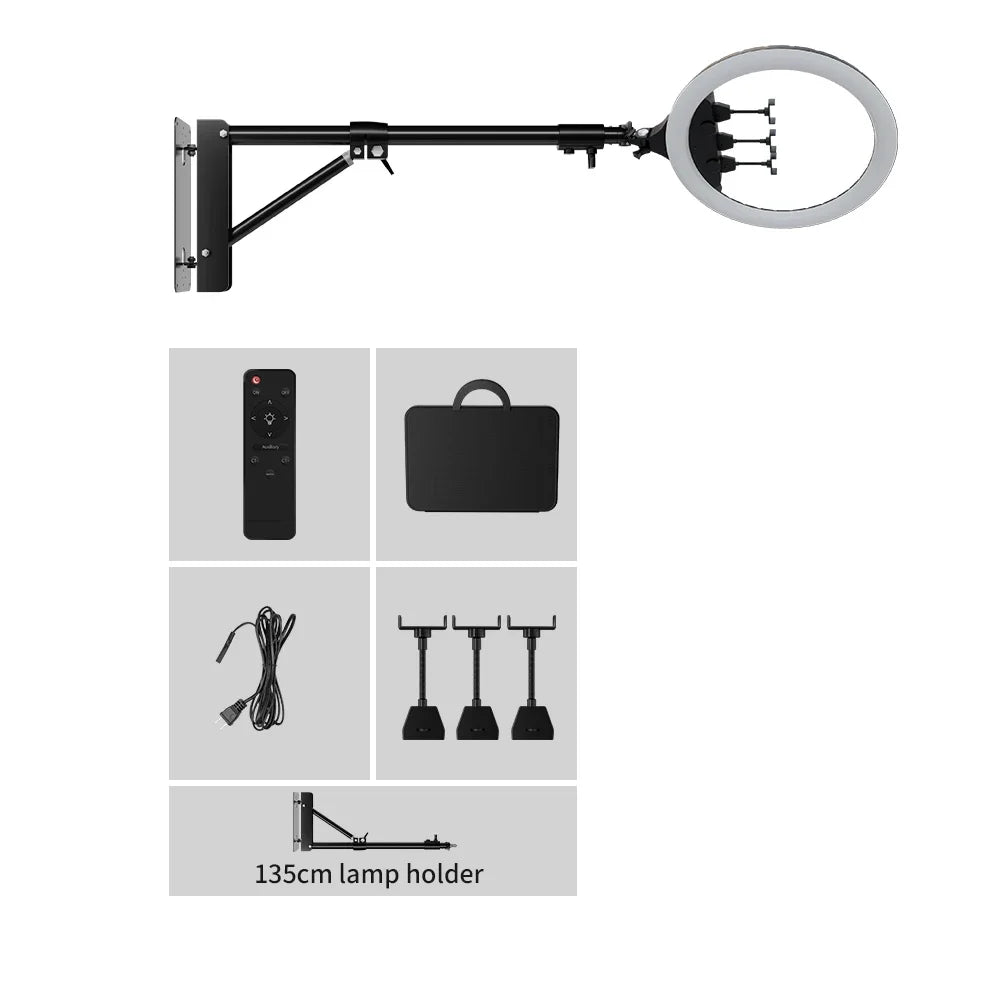 SH 18" LED-Selfie-Ringlicht Fotografie Videoleuchte Ringlicht Handy-Stativ Fülllicht dimmbare Lampe Stativ Streaming