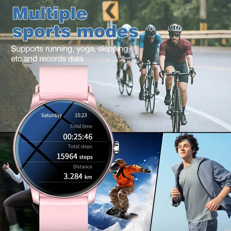 2026 Smartwatch/Fitness-Armband mit Anruffunktion, mehreren Sportmodi, Musiksteuerung, Erinnerung an Bewegungsmangel, Hintergrundbildern, Wetteraktualisierungen, kompatibel mit Android & iPhone