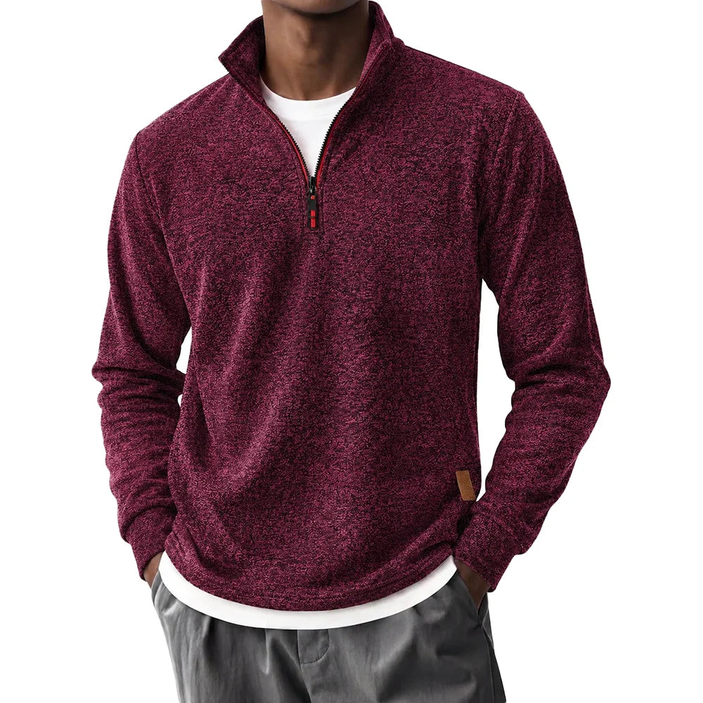 Autumn Men's Casual Sweatshirt Stand Collar Half Zipper Long Sleeve Fashion Simple Style Pullover Male Classic Dailywear