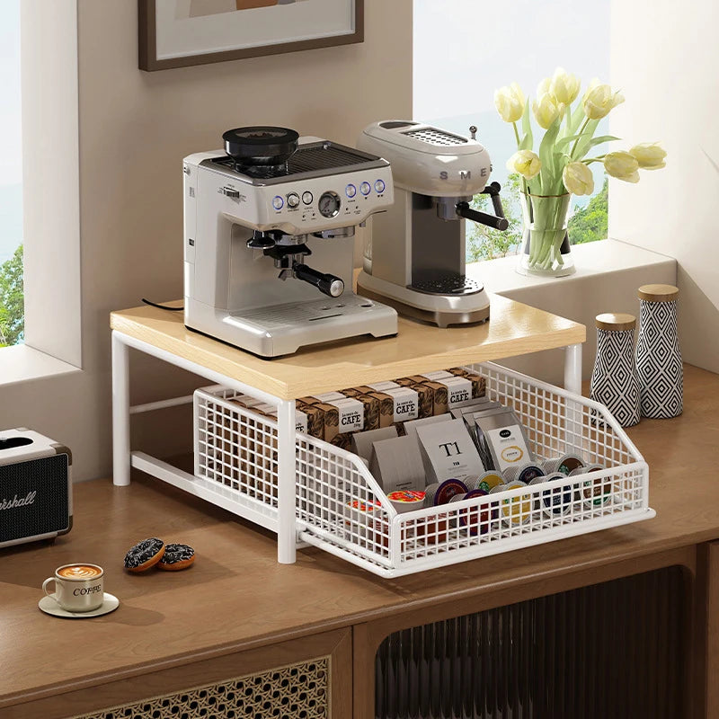 Organisateur de plan de travail de cuisine – Étagère multi-usage pour micro-ondes, épices, machine à café et imprimante