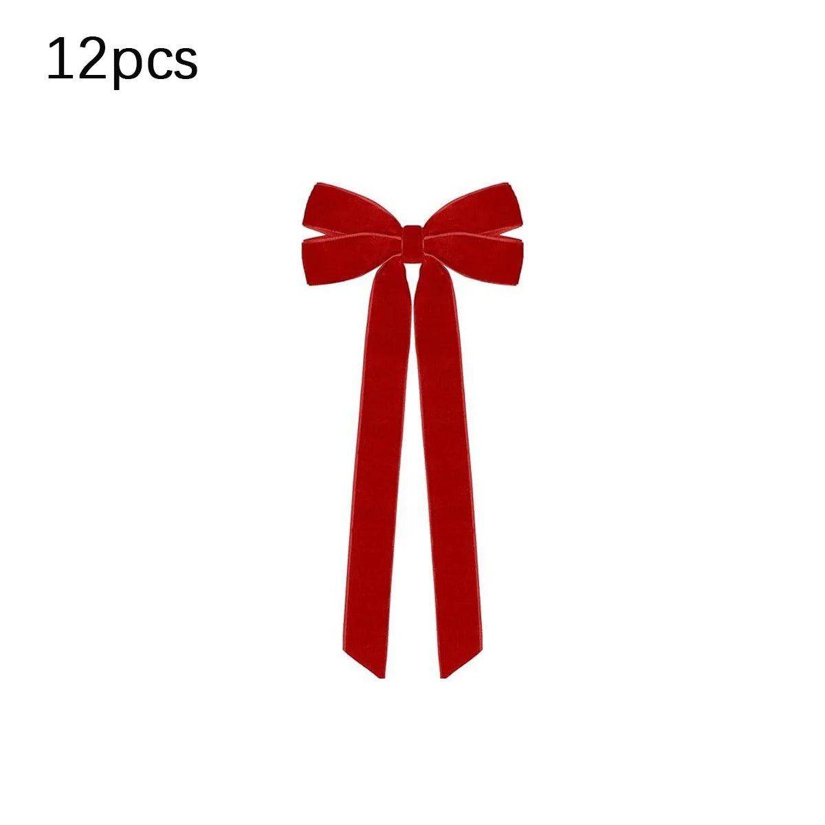 12pcs Burgundy Velvet Bows for Christmas Tree Decoration – Festive Holiday Garland Ties Soft Fabric Ribbons Holiday Decorations