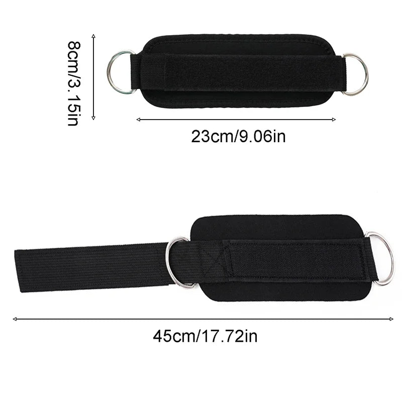 Adjustable Ankle Cuffs with Double D-Rings for Cable Training