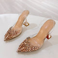 Scarpe slingback donna Liyke trasparenti a punta con decori