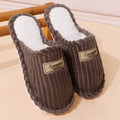 Chaussons d’intérieur confortables pour femme à semelle souple, légers, chauds et fourrés, antidérapants en velours côtelé, à enfiler pour l’hiver