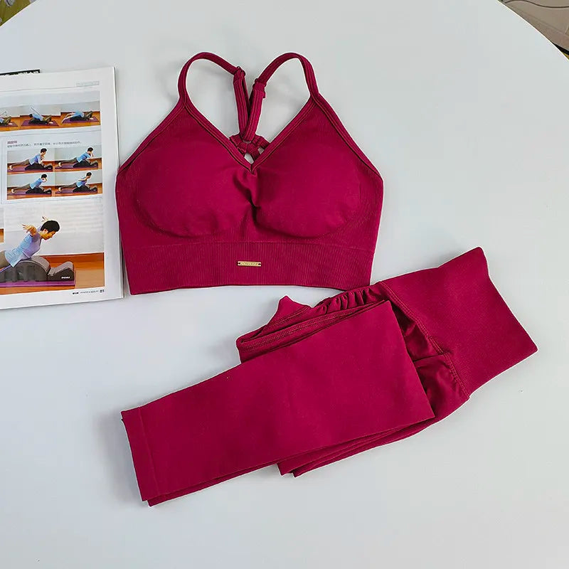 Yoga-Set für Damen, Top und Leggings
