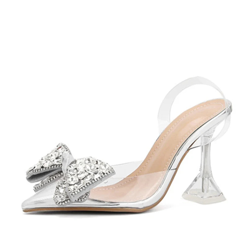 Slingback donna Liyke trasparenti con fiocco gioiello