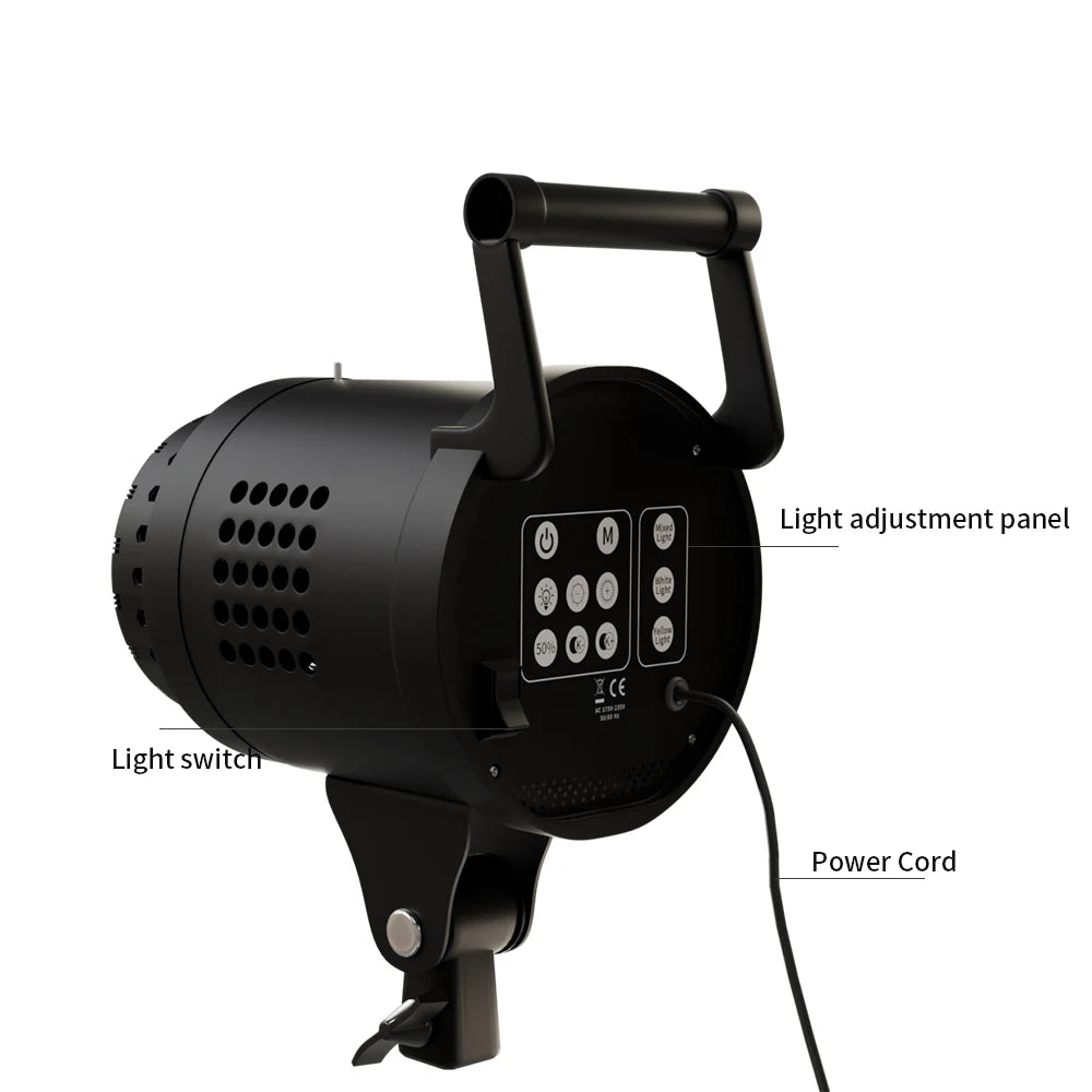Luz de video LED COB de 135 W con montura Bowens, regulable 3000-6500K, para iluminación de softbox, retratos, estudio, video y transmisión en vivo