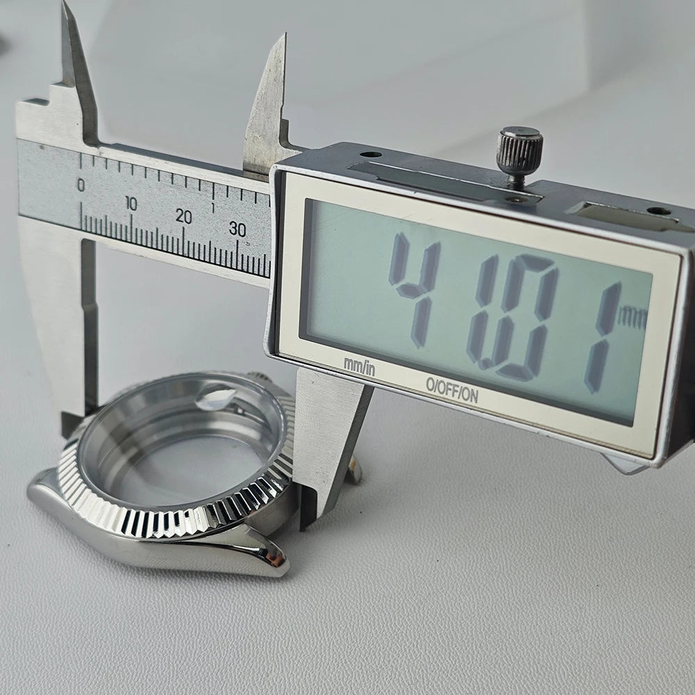 36/41mm Sapphire Glass For Men Watch Case Fit NH36 NH34 NH35 Movement Fashion Waterproof Jub President Stainless Steel Strap