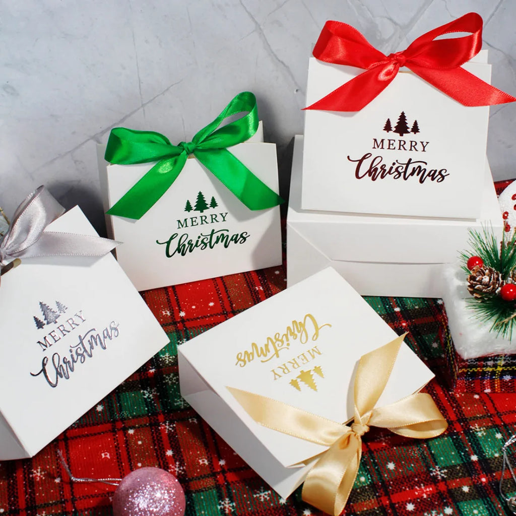 Christmas Kraft Paper Gift Boxes Xmas Candy Cookie Packaging Box Merry Christmas Party Favor Box Holiday Decoration Supplies