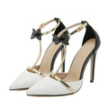 Scarpe donna Liyke a punta con cinturino a T e fiocco