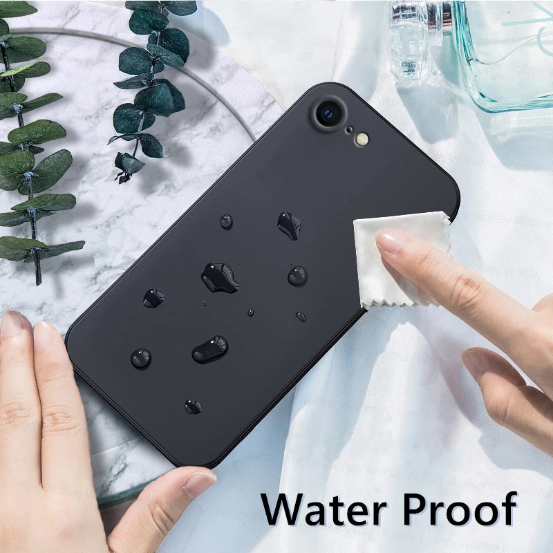 Coque pour iPhone 8, iPhone SE 2022/2020, iPhone 7 et 8 Plus, coque arrière de luxe antichoc en TPU souple et silicone liquide