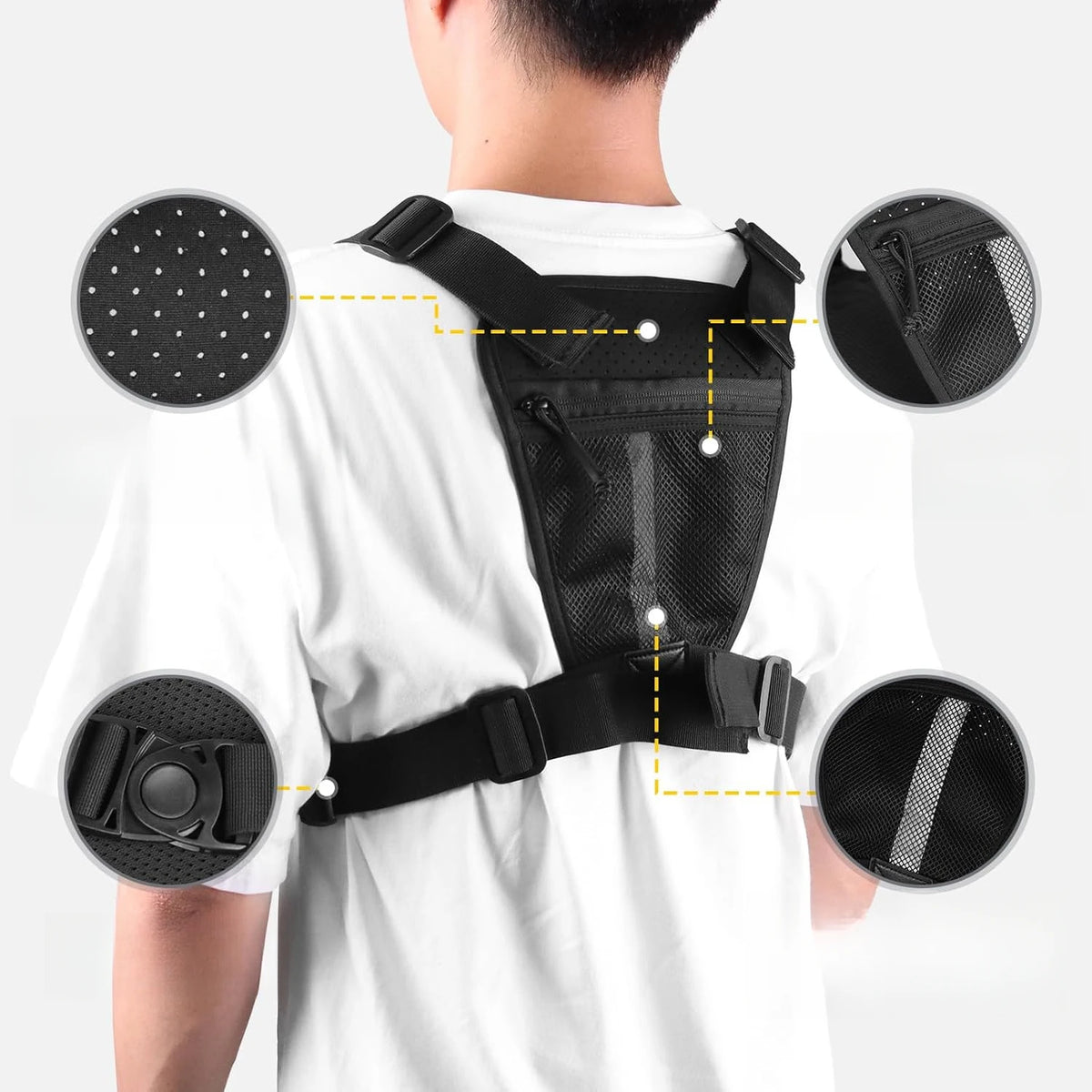 Brusttasche für Damen und Herren, Laufweste mit Handyhalterung, hochwertiger Laufrucksack, taktische Brusttasche für Sport und Outdoor